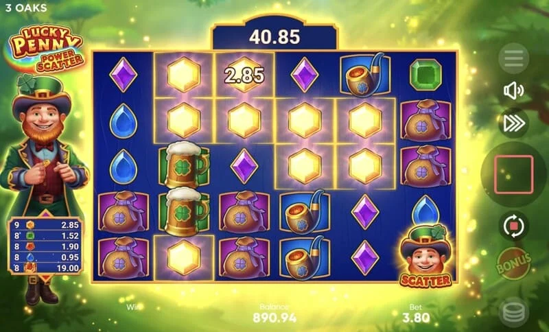 Lucky Penny Power Scatter - basamaklı kaybolmalar ve birikimli çarpan içeren temel oyun